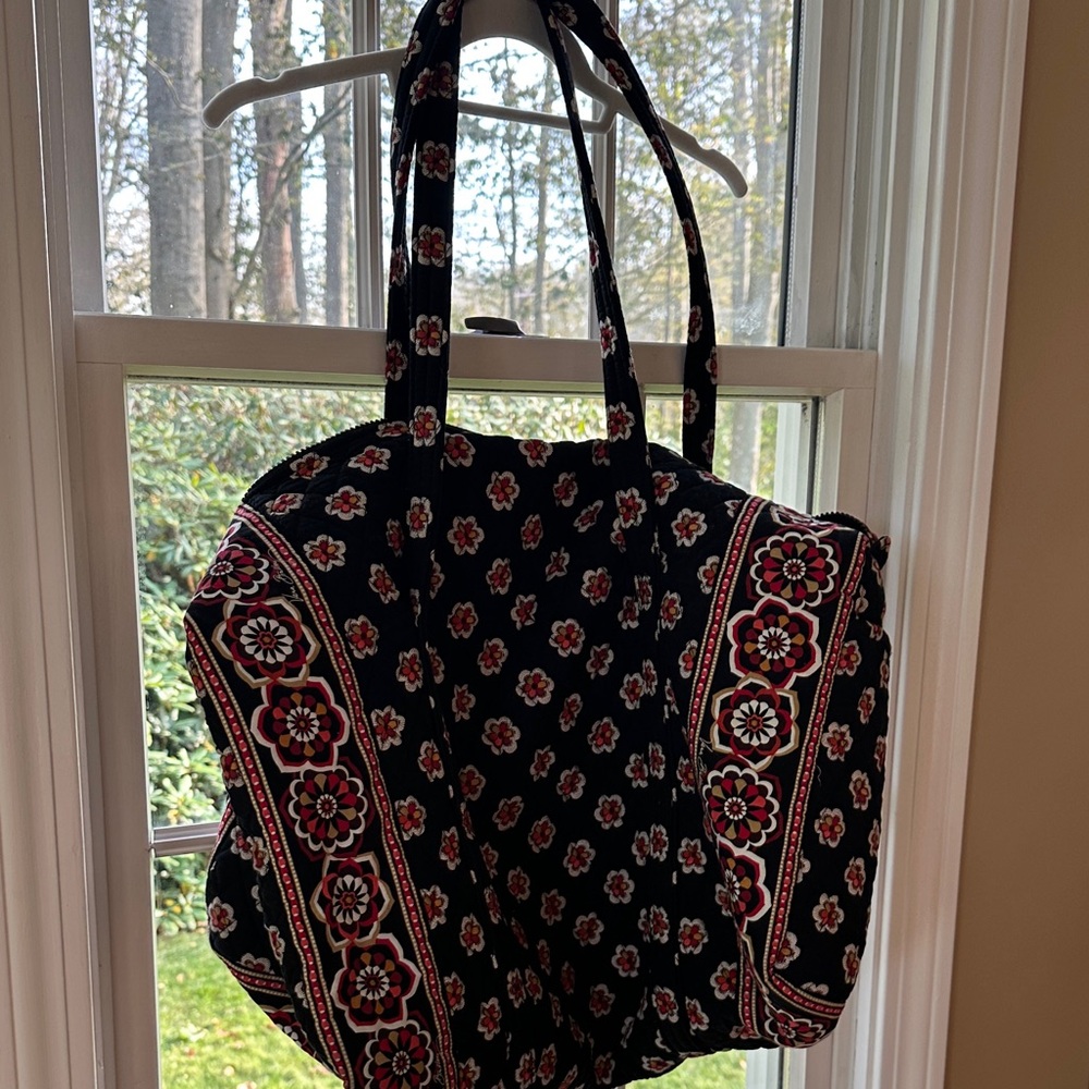 Vera Bradley Black and Red Floral Tote